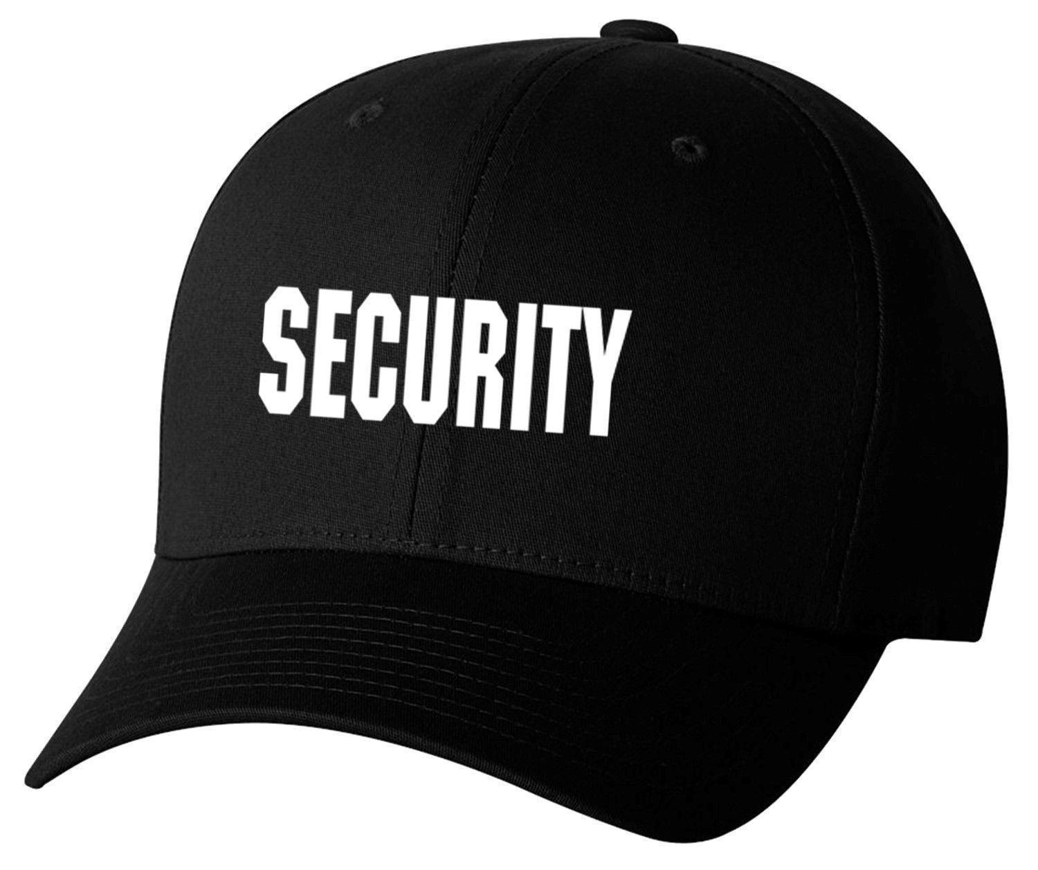 Security Black Flexfit Cap With Embroidery on Front and Back