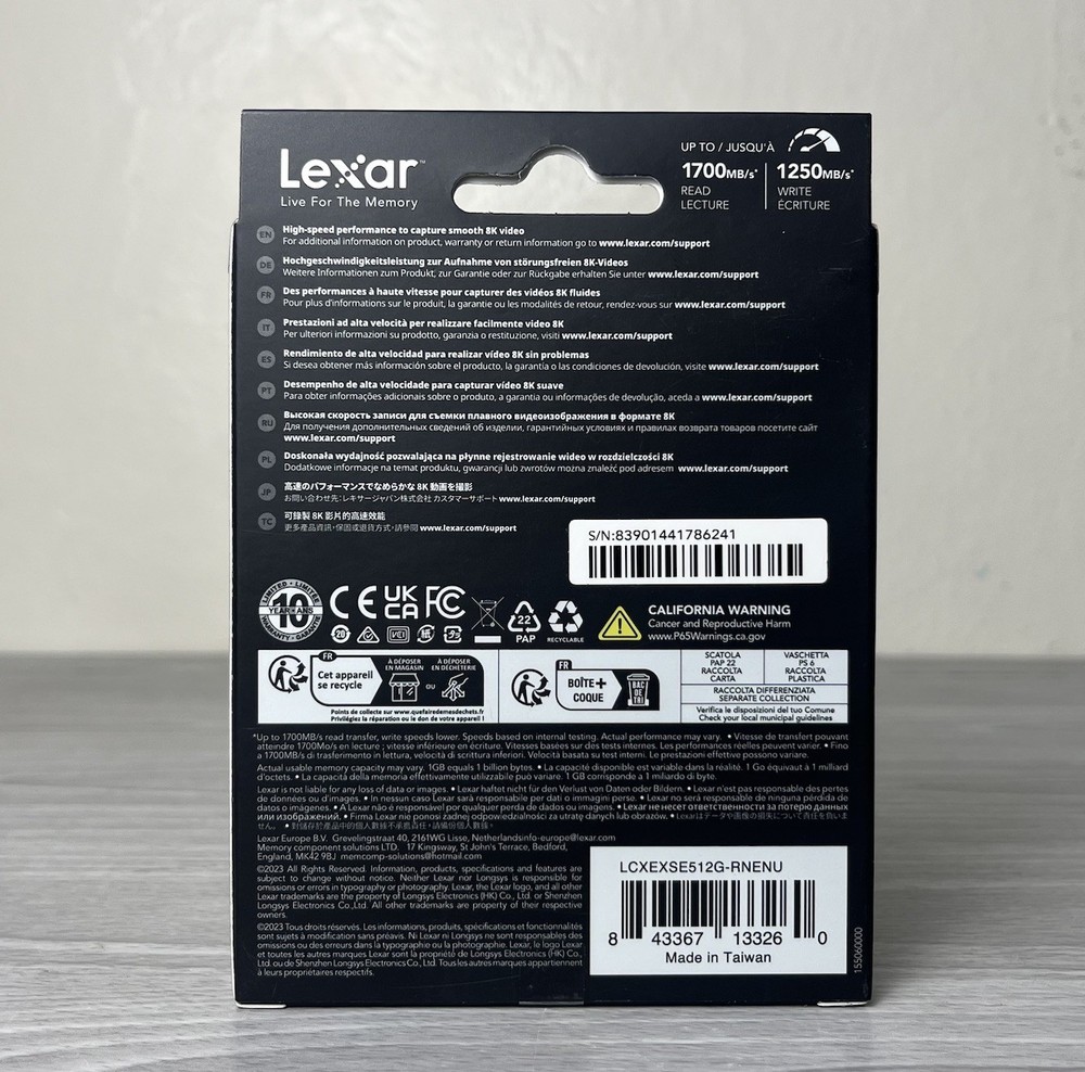 Lexar 512GB Professional Silver SE CFexpress Type B 512GB, Silver/Black