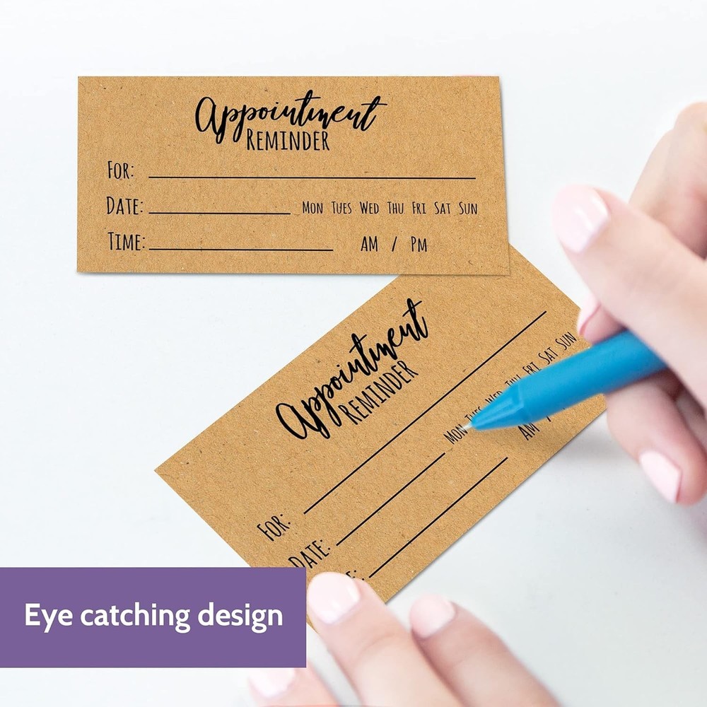 Kraft Appointment Cards (200 Pack) - Essential Reminder Solution for Businesses
