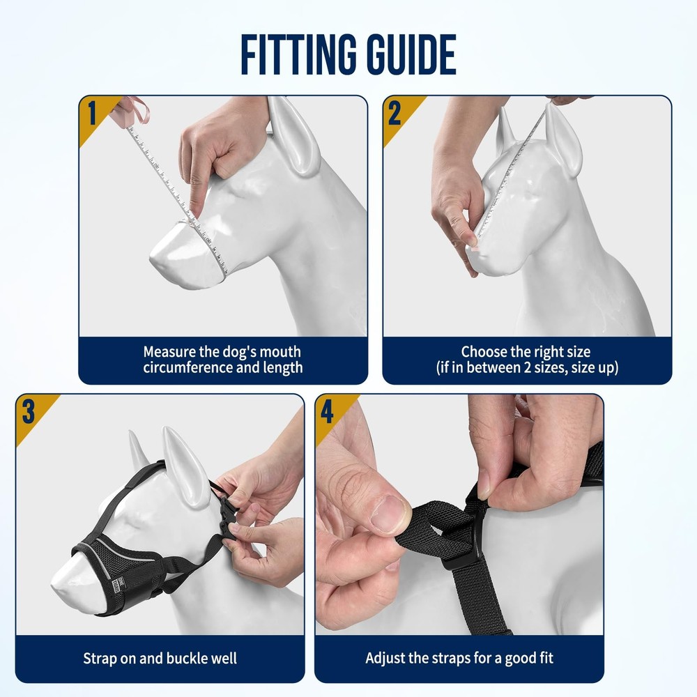 Dog Muzzle,Soft Nylon Muzzle Anti Biting Barking Chewing,Air Mesh Breathable ...