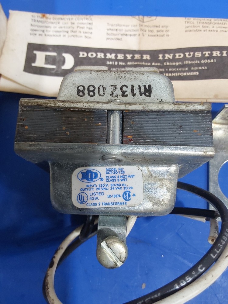 DORMEYER 4X744 Control Transformer Model DCT-20-120