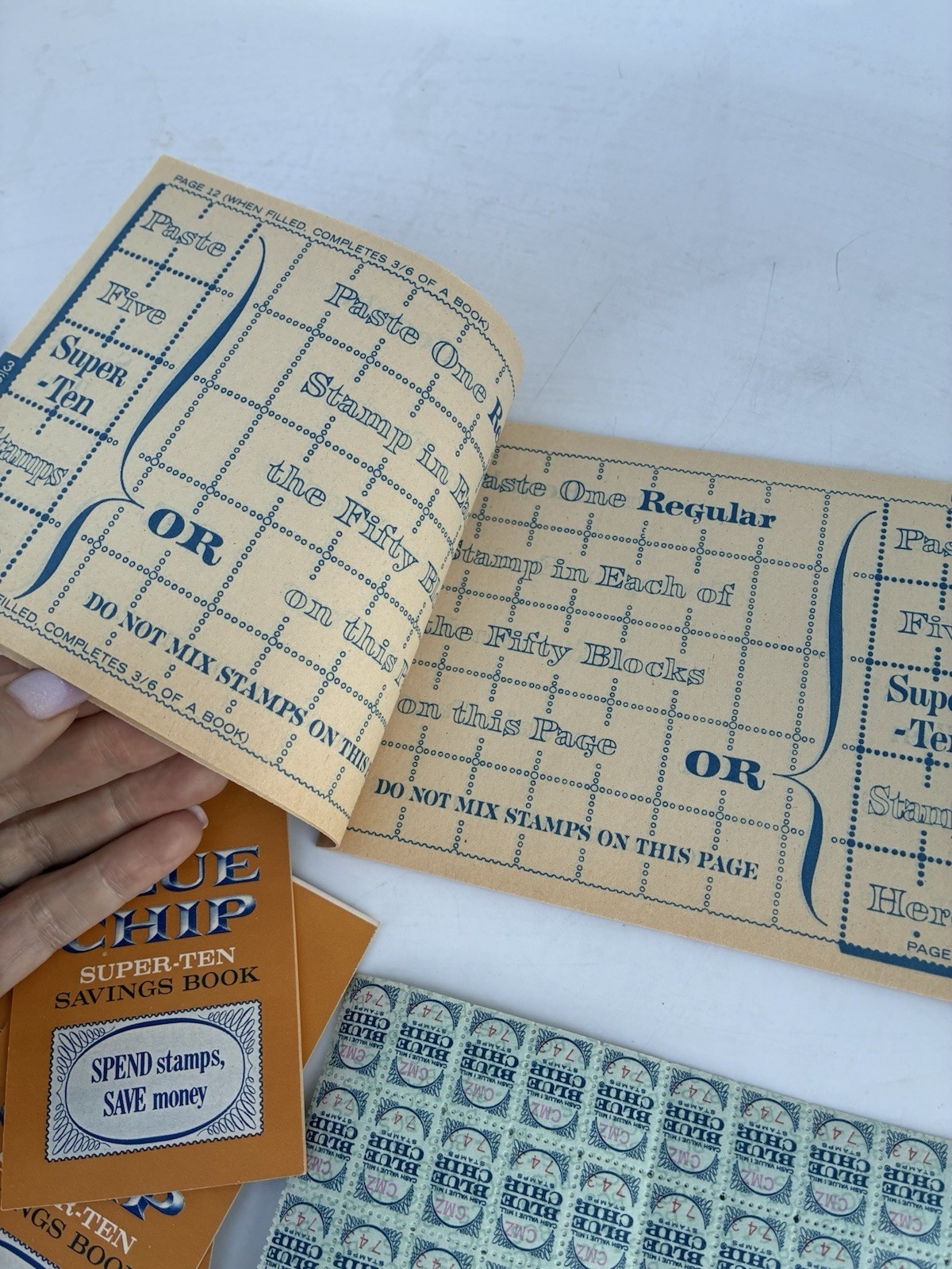 Vintage Blue Chip Super-Ten Savings Stamps Lot – Books, Unused Sheets & Inserts