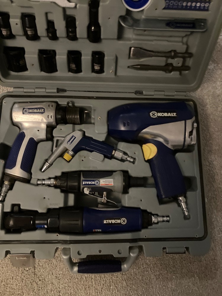 Kobalt Pneumatic Air Tool Kit - Impact Driver Hammer, Rotary- Missing tools