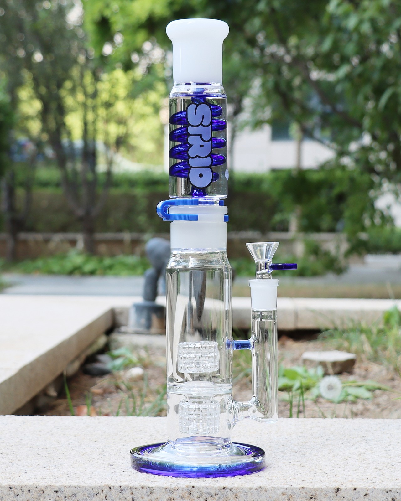 14inch Hookah Freezable Glycerin Glass Bongs Water pipes Perc &14mm glass bowls