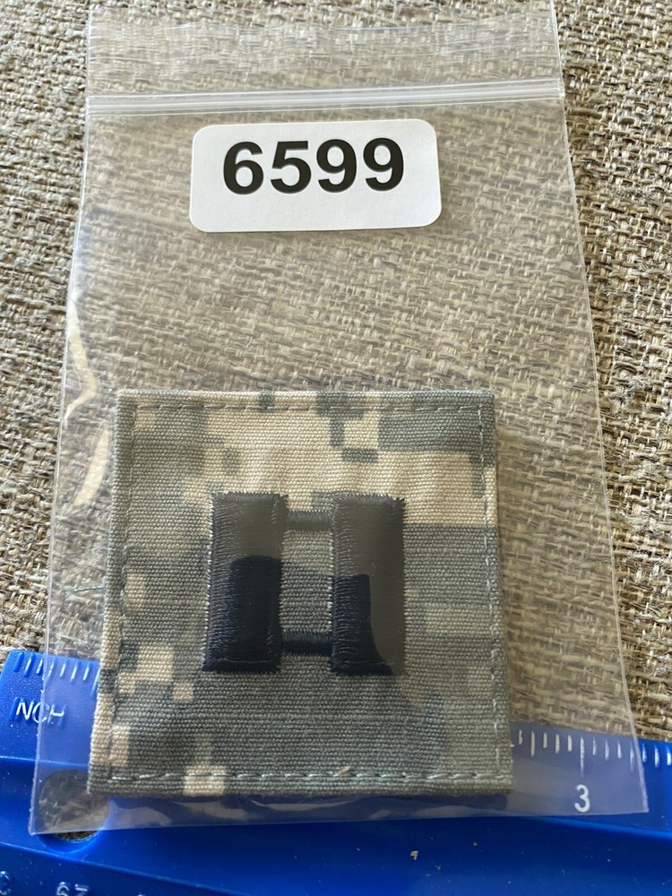 US Army Captain CPT O-3 Rank ACU Hook / Loop Pattern Military Patch INV6599