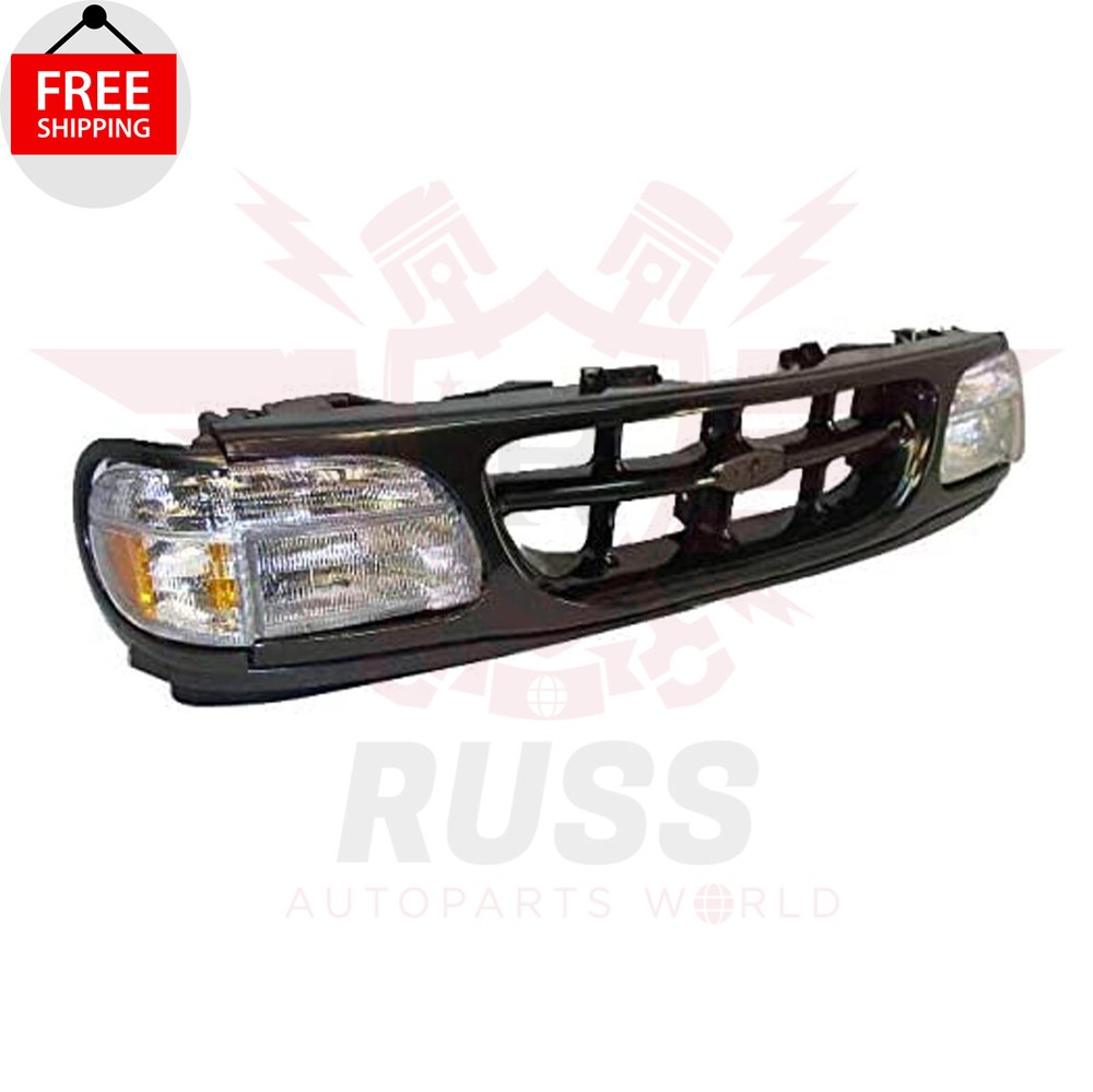 For 1995-2001 Ford Explorer Front Black Grille Panel Headlight Corner Light 6PCS