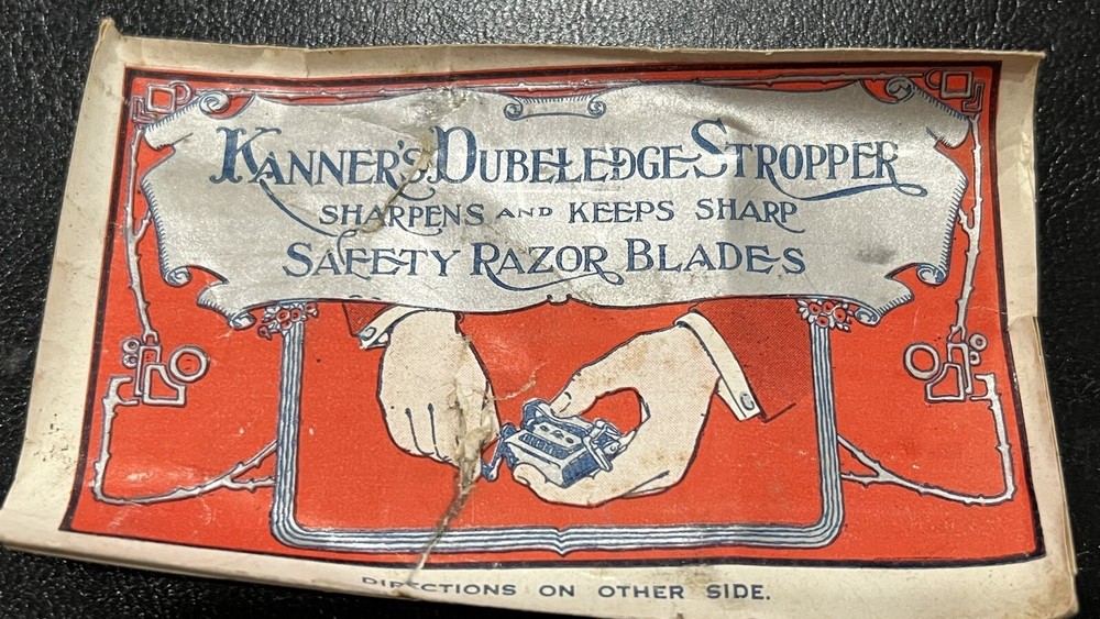 VTG KANNER'S DUBELEDGE STROPPER Gillette Razor Blade hone sharpener Complete