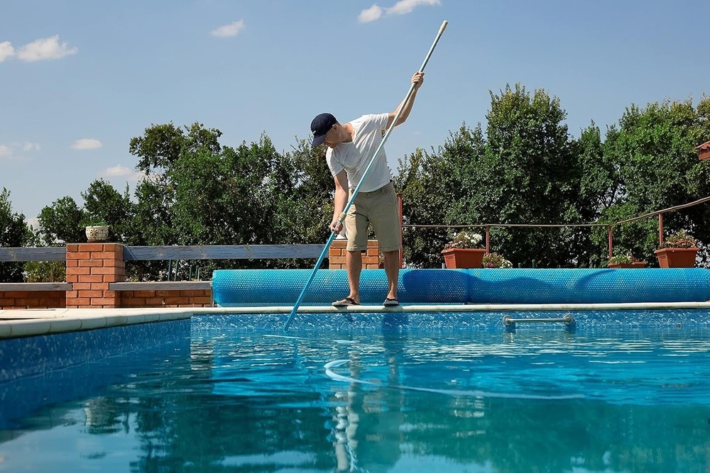 12Ft Anodized Aluminum Telescopic Pool Pole for Skimmer Nets & Cleaning Tools...
