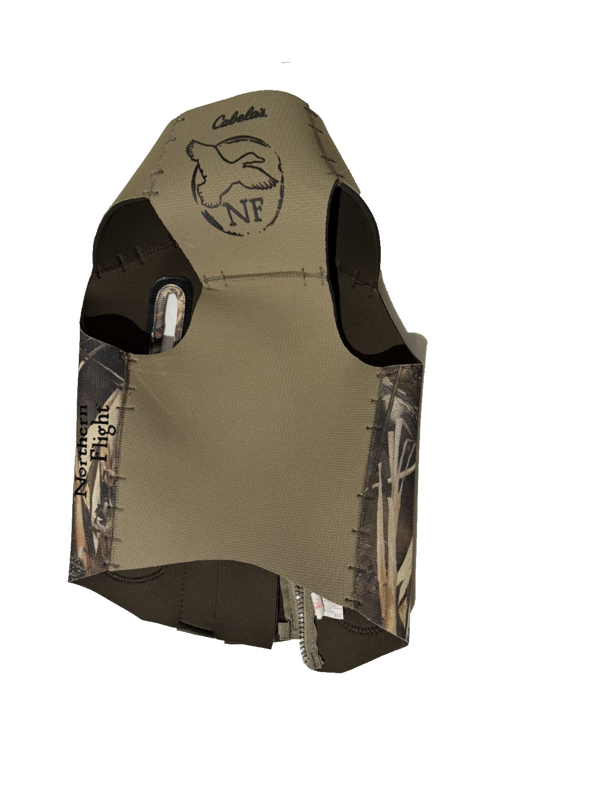 BASS PRO-CABELAS NEOPRENE DOG VEST- NORTHERN FLIGHT SIZE XL-CAMOUFLAUGE/ BROWN