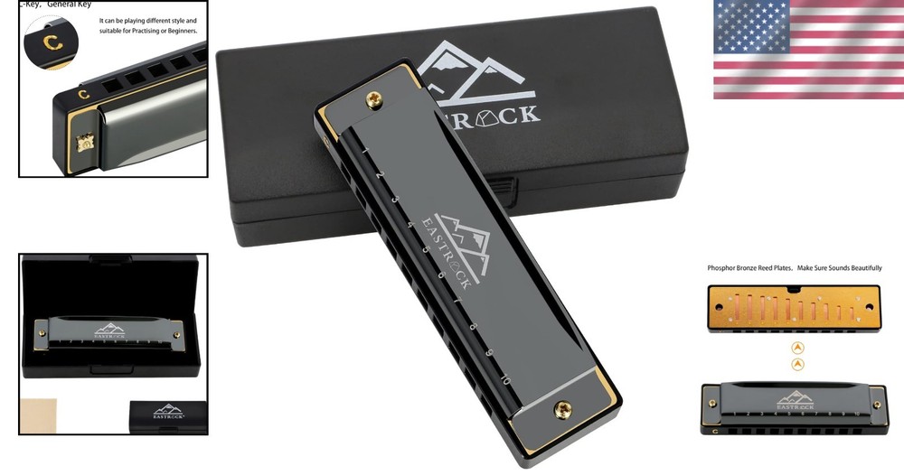 Key of C Diatonic Harmonica - Complete Set with Protective Case for Easy Playing