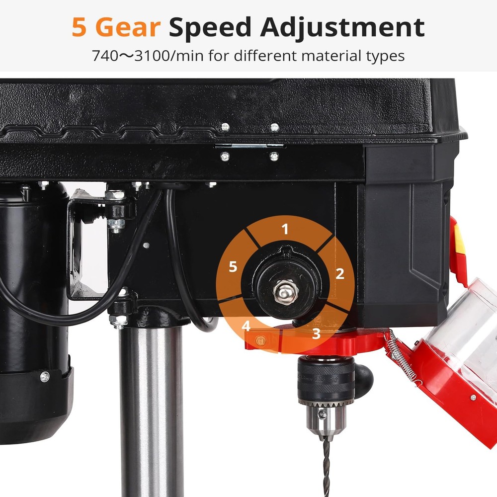 ⭐8"Drill Press Benchtop Drill Machine 2.5Amp Tabletop Wood Drill Machine 5 Speed