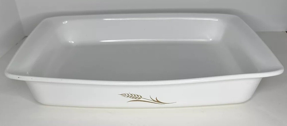 Corning Ware Wheat W-21 2-Quart Open Roaster 13”x9”x2”