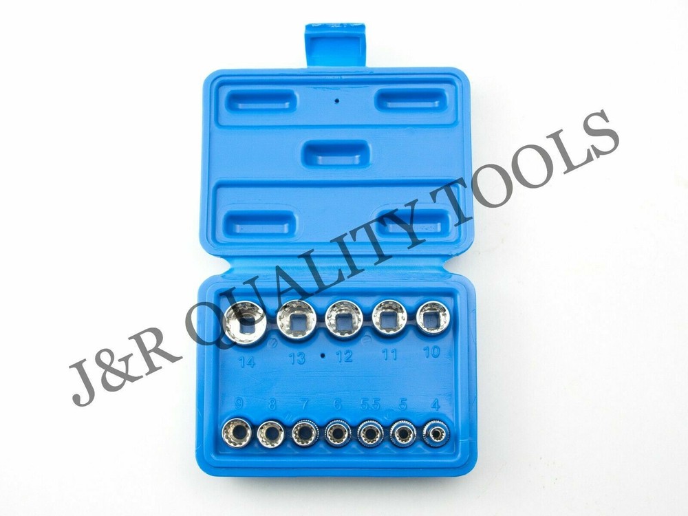 1/4" DRIVE DR SOCKET WRENCH TOOL SET KIT FOR REMOVING ROUNDED DAMAGED BOLTS NUTS