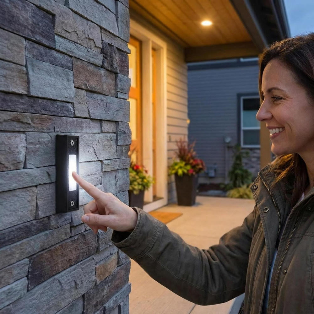 2 Pieces Lighted Doorbell Button, Wired Doorbell Push Button, Replacement Wall M