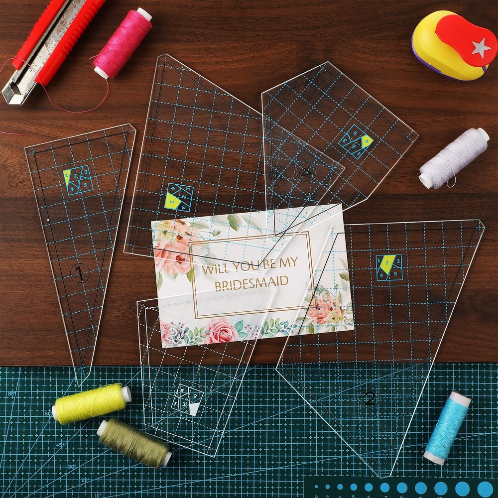 Quilting Template Set Acrylic Cutting Templates for Sewing Machine