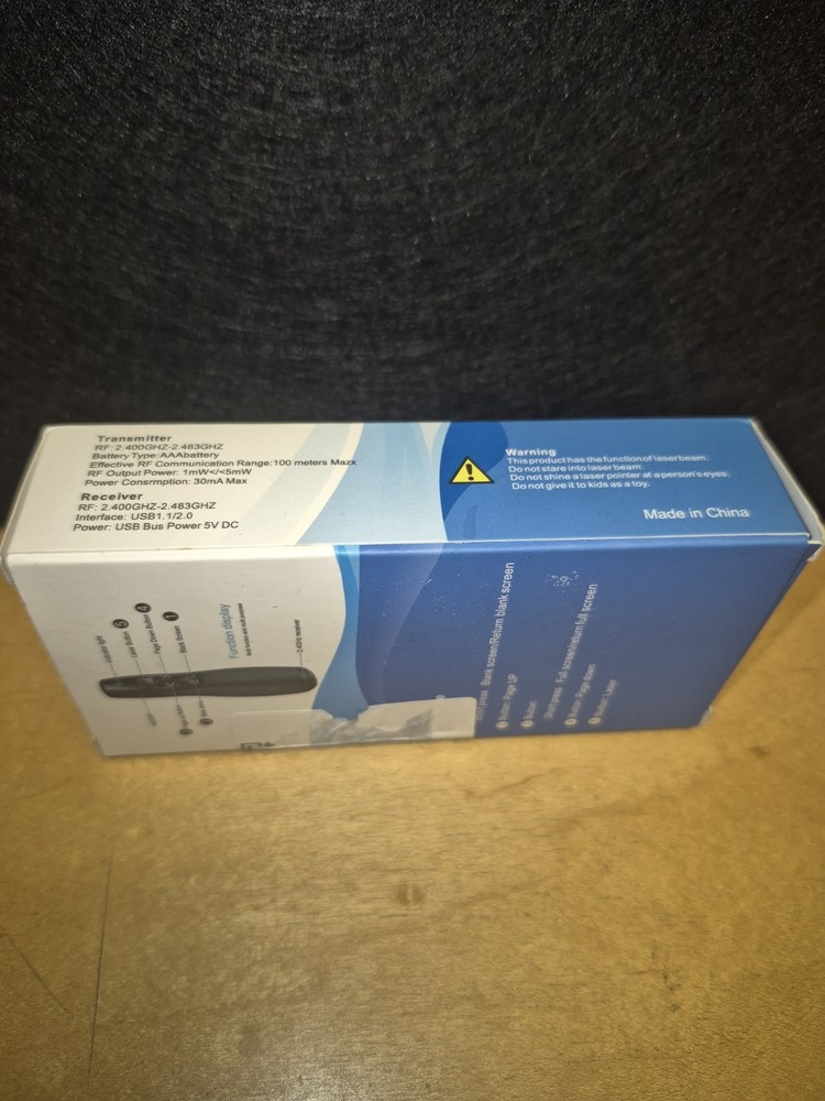 R800 Wireless Laser Presentation Remote w/LCD Display, Class 2, 100 ft Range