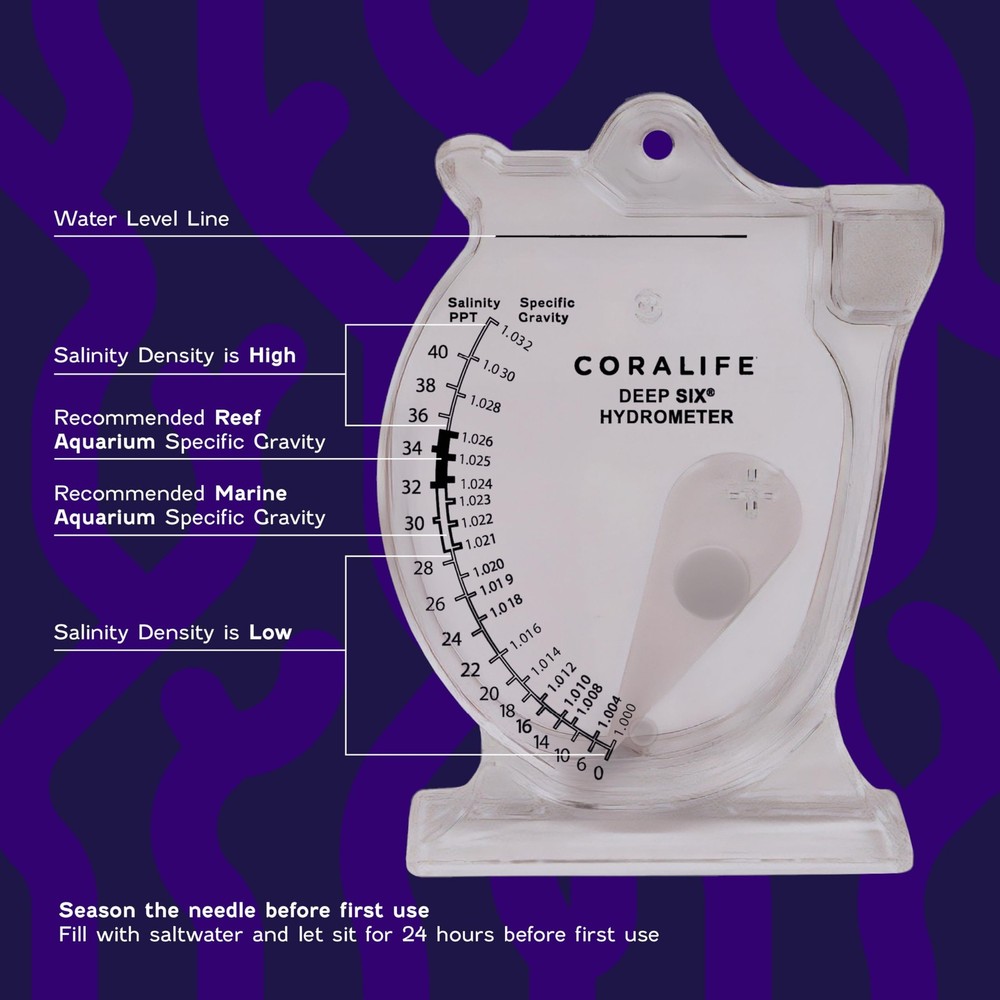 Hydrometer for Aquarium Water Salinity and Specific Gravity Measurement
