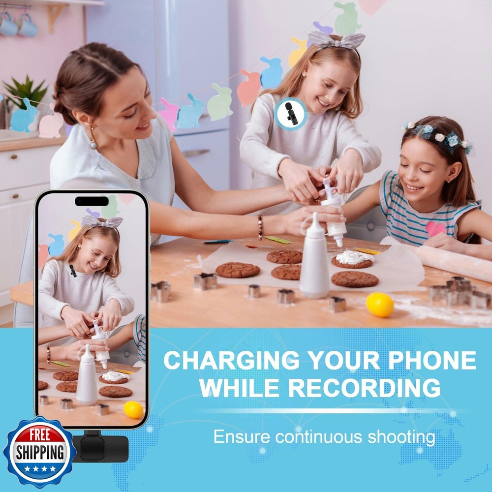 Wireless Microphone for iPhone 17 Pro Max/16/16e/16 Plus, Mini La