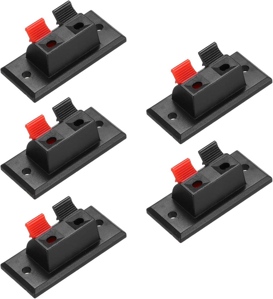 2 Way Spring Terminal Clip Push Release Connector Plate Jack Socket Speaker Term