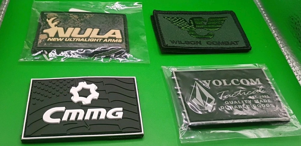 Tactical Patch Set 4pc: Wilson Combat, CMMG, NULA, Volcom - Hook & Loop Backing