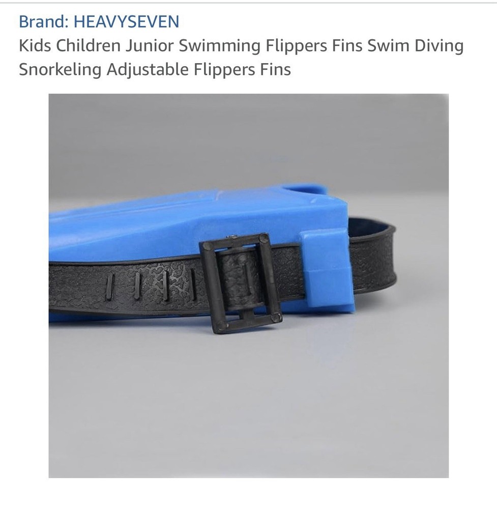 HEAVYSEVEN Kid’s Swim Flippers with Adjustable Strap