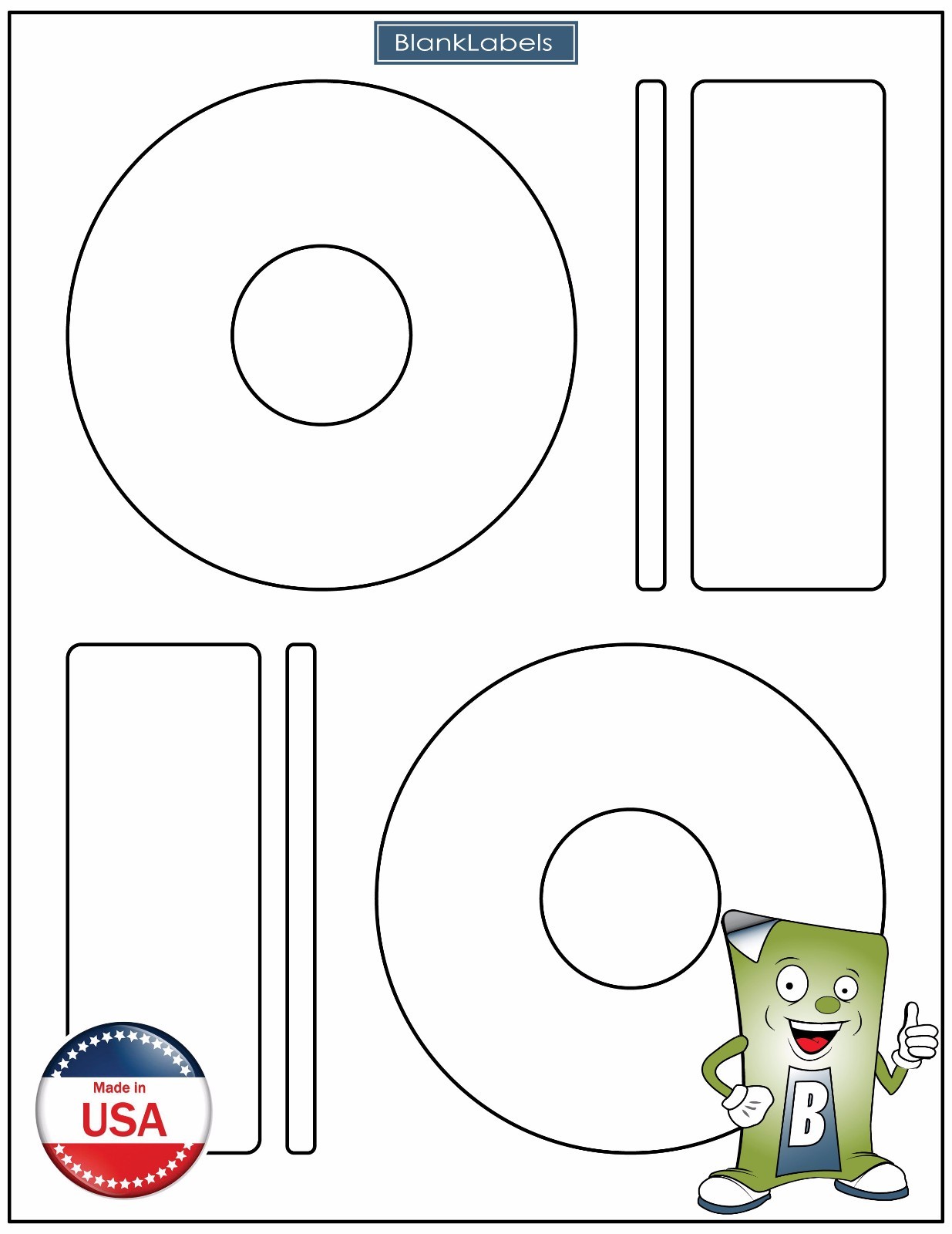 Memorex Compatible CD / DVD Labels Laser Ink Jet Blank White Sheets Large Core