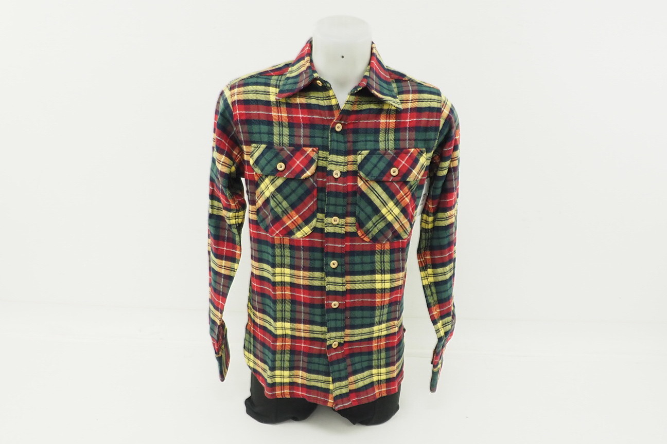 New! Coalatree Organics Flannel Long Sleeve Red Yellow Button Up Medium Shirt