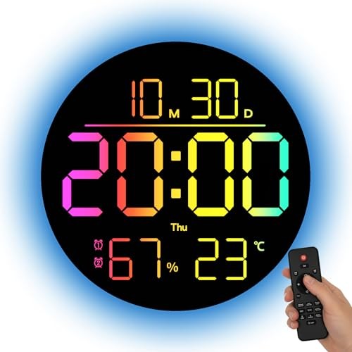 10 Inch LED Digital Wall Clock with RGB Backlight and Countdown Timer｜11