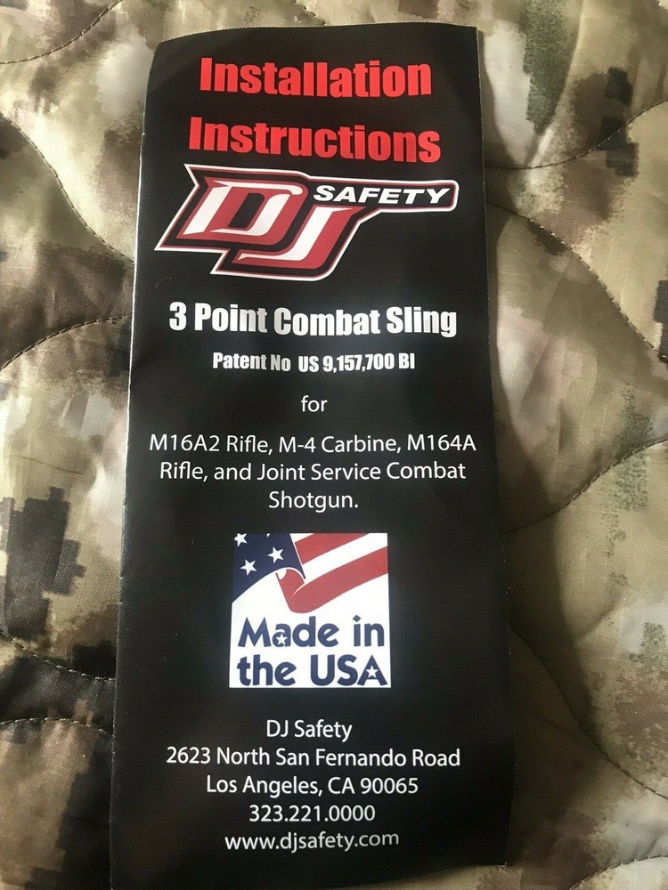 3 Point Combat Rifle Sling NEW DJ Safety USGI