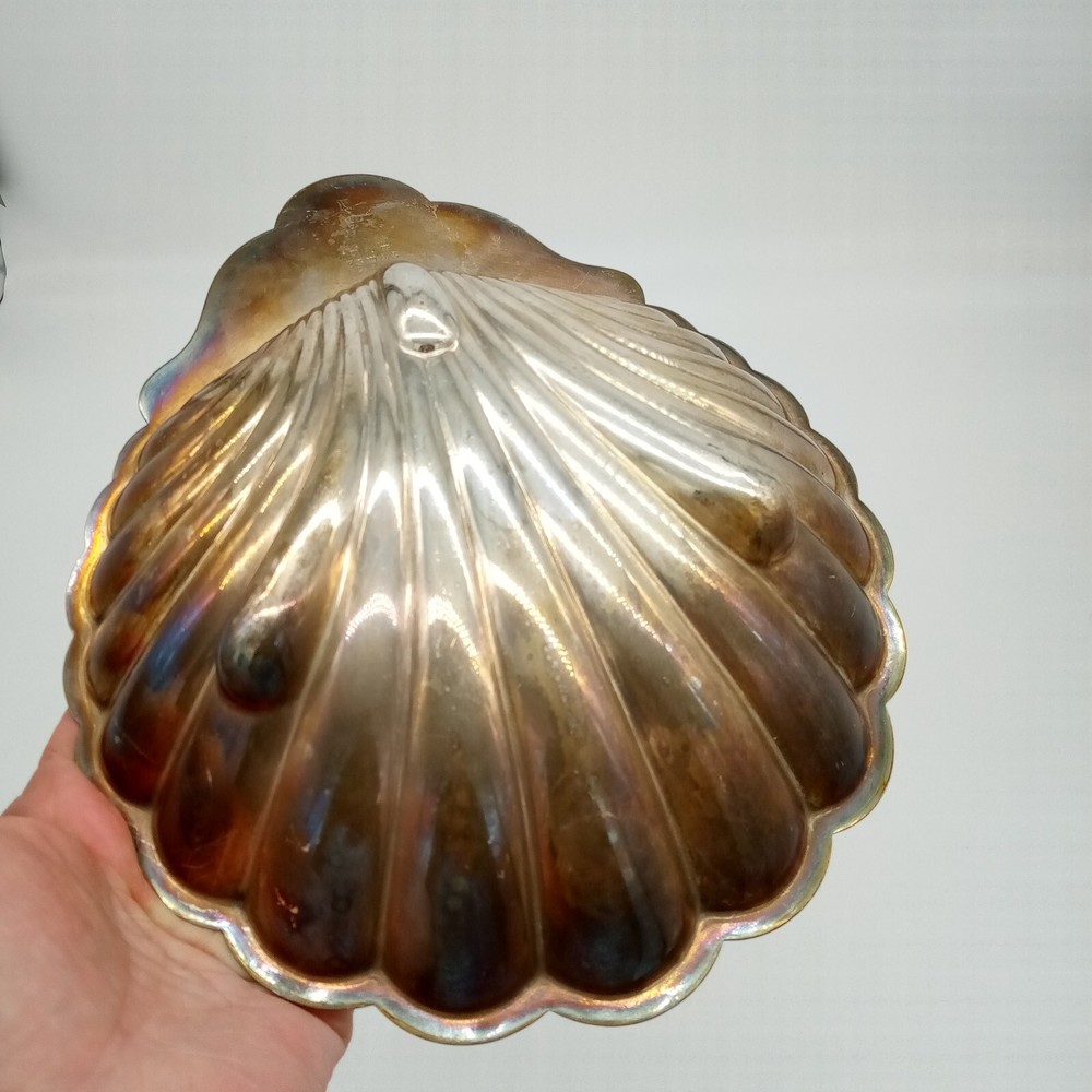 Vintage EBW & S Silverplate Shell Scallop Dish