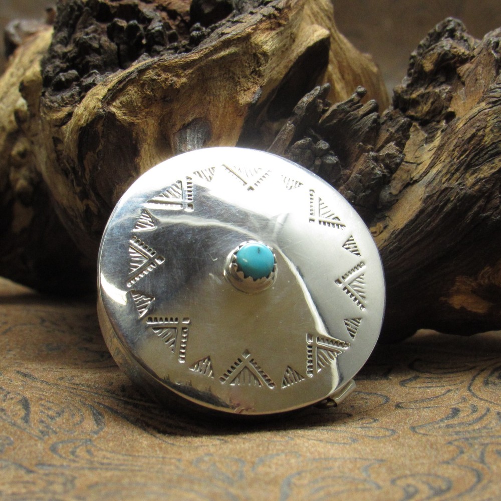 *Small Sterling Silver Turquoise Pill Container