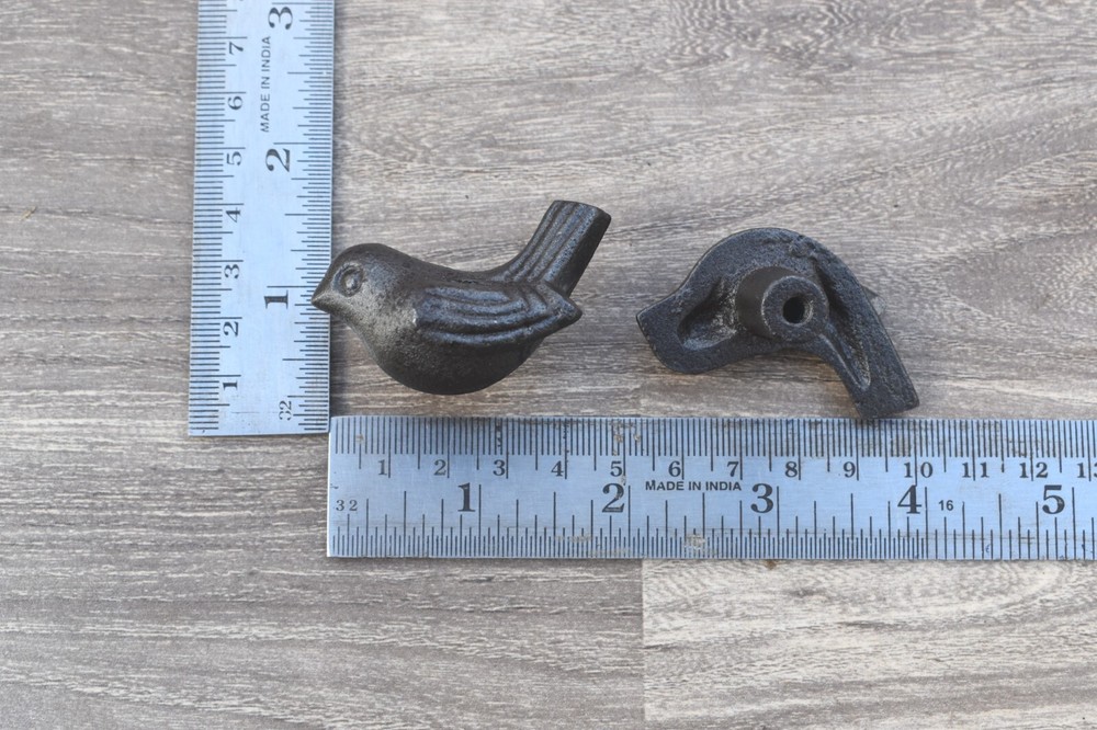 Cast Iron Knobs BIRD cabinet drawer Vintage door handles pull rustic 10 pcs