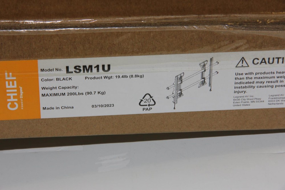 CHIEF LSM1U Micro-Adjustable Flat Panel TVs/Display Wall Mount "NEW"