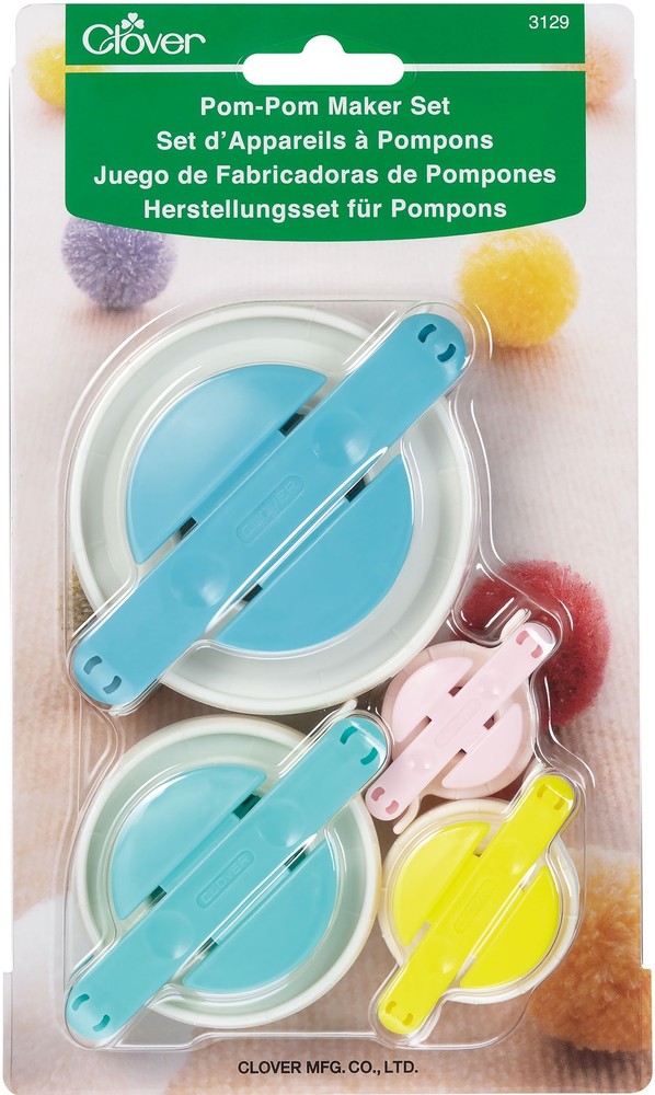 Clover Pom-Pom Maker Set-4/Pkg - 3129