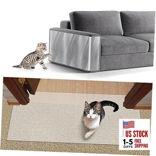 Cat Carpet Protector, Robust Plastic Pets Scratch Stopper for 8.2ftx12.2inch