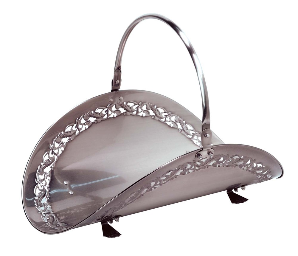 Dagan Wood Basket , Pewter