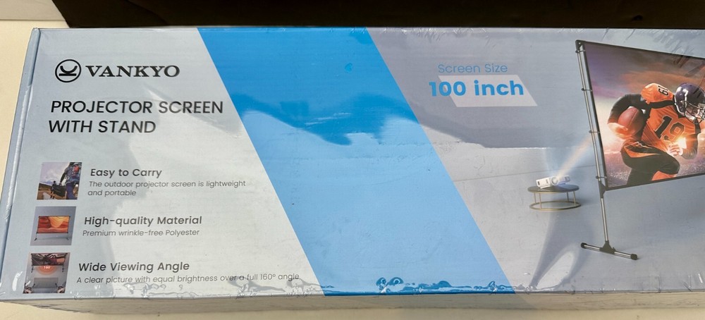 Vankyo Projector Screen With Stand 100 inch 16:9 Ratio