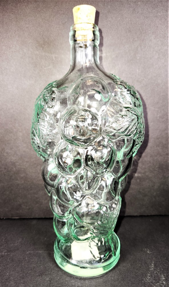 Vimaco HiMark Grape Cluster Corked Bottle Made in Spain 10" Label on Bottom