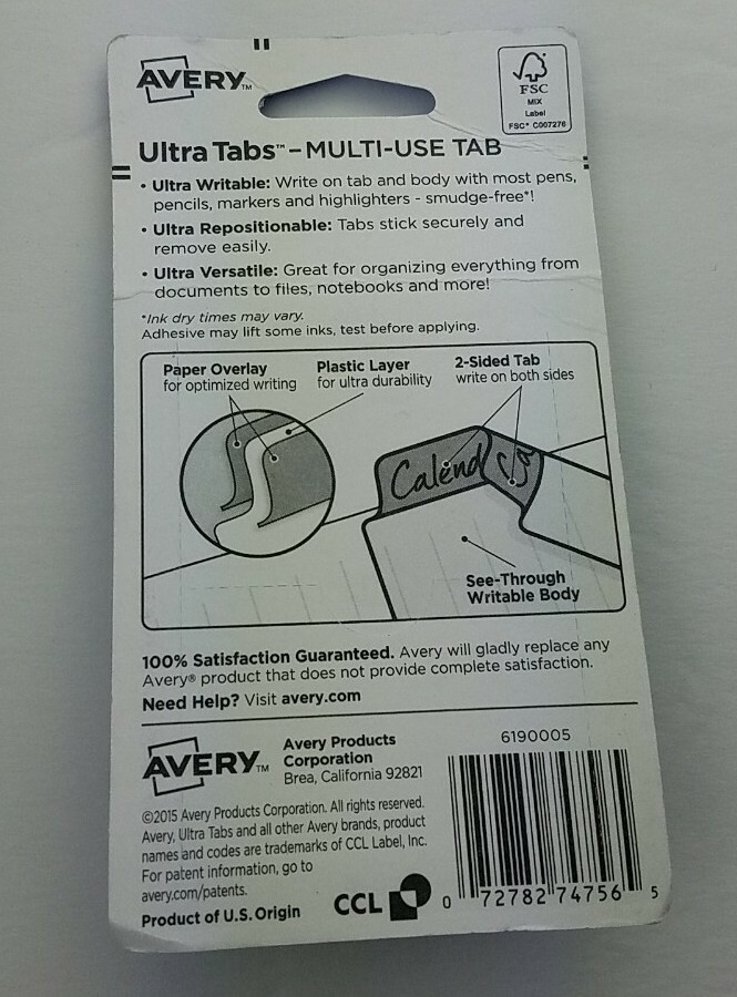 Avery® Ultra Tabs® Repositionable Multiuse Tabs, Two-Side Writable; 48 Tabs