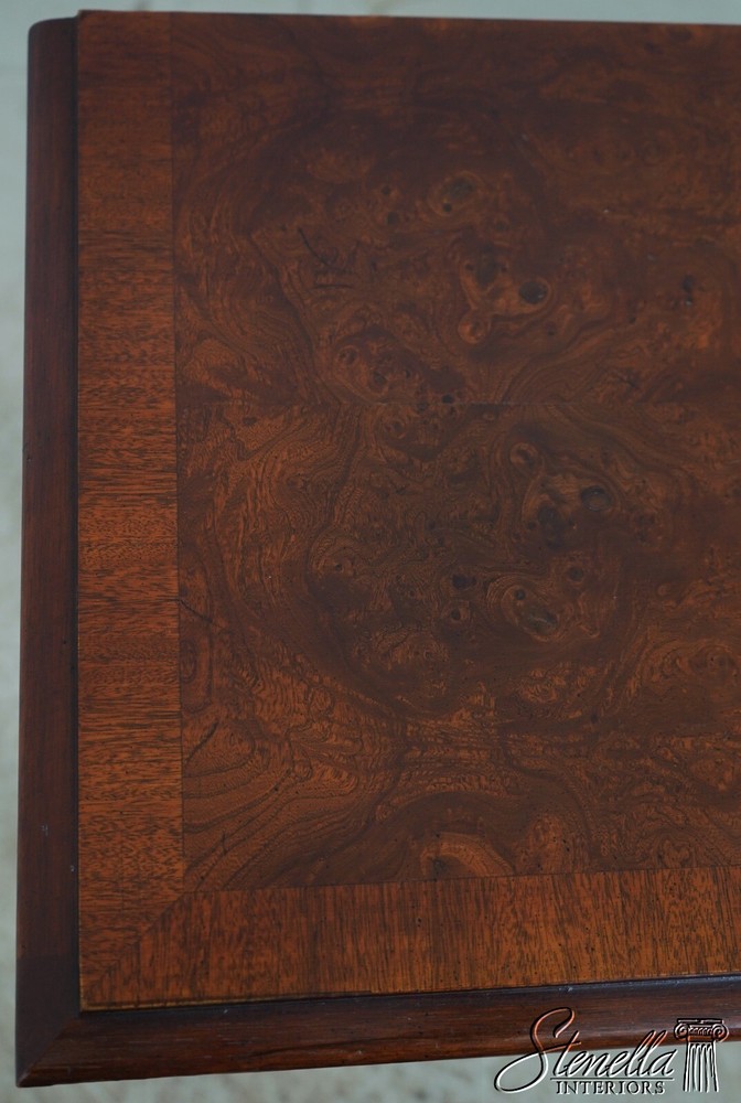 L68632: Chippendale Style Burl Walnut & Mahogany Sofa Table