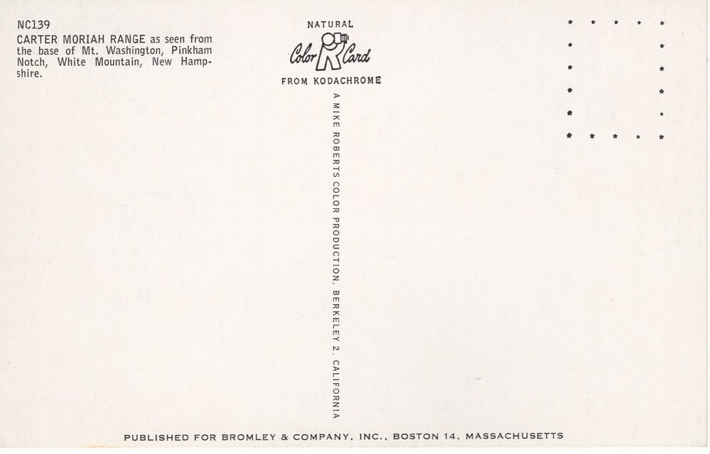 CARTER MORIAH RANGE, WHITE MOUNTAIN, N.H. - PC5024