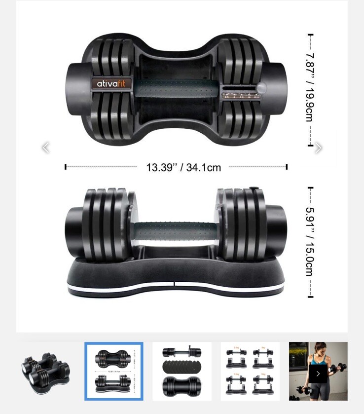 Ativafit 27.5 Glidetech Adjustable Single Dumbbell