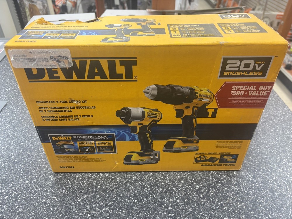 !!NEW!! 20V Max Brushless 2-Kit w Powerstack. PN:DCK276E2