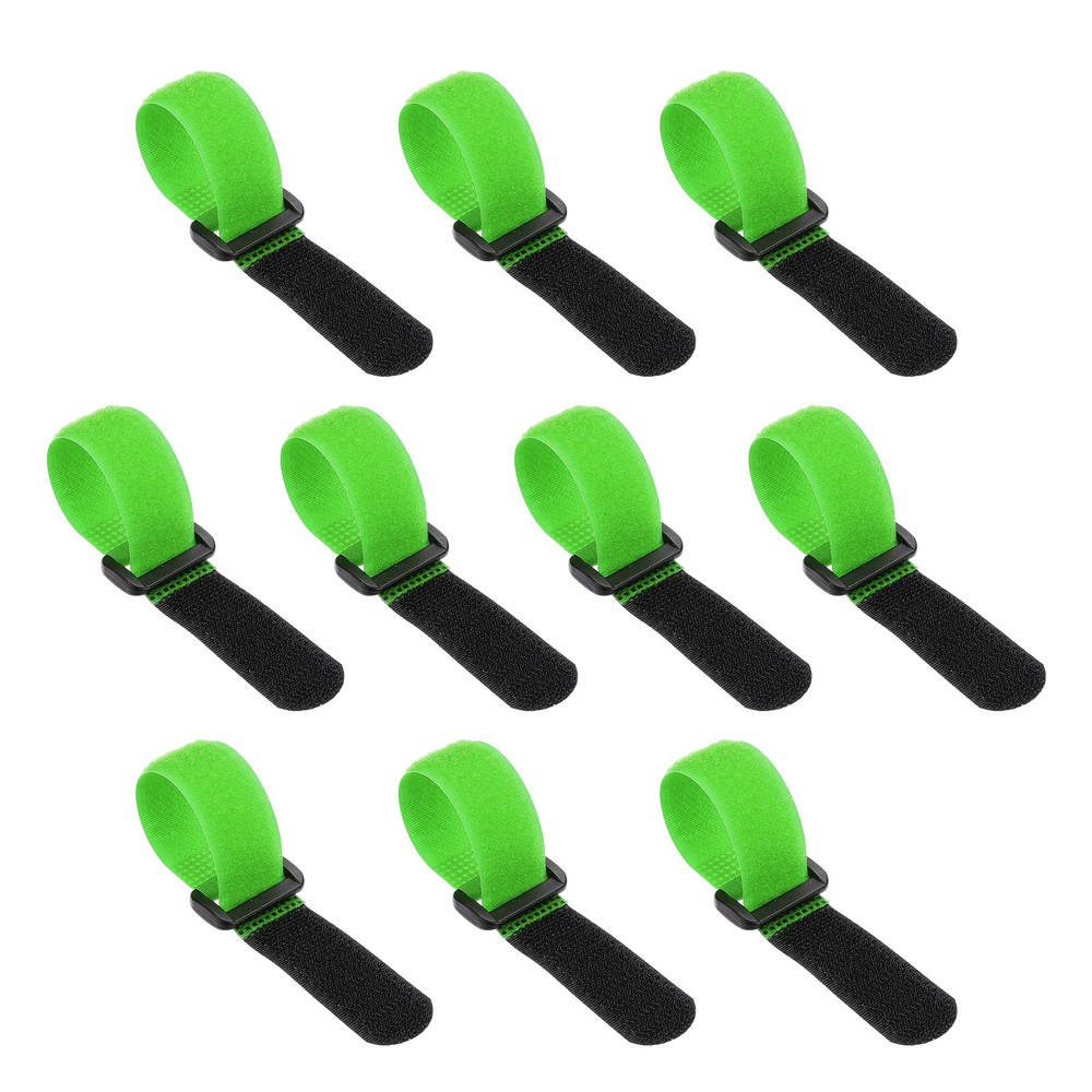 10pcs Reusable Cinch Straps 0.8"x6" Hook and Loop Cable Securing Straps, Green