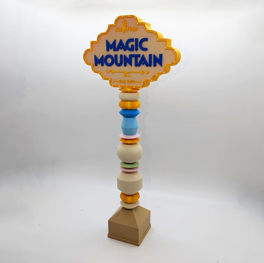 Six Flags Magic Mountain Sign 3D printed