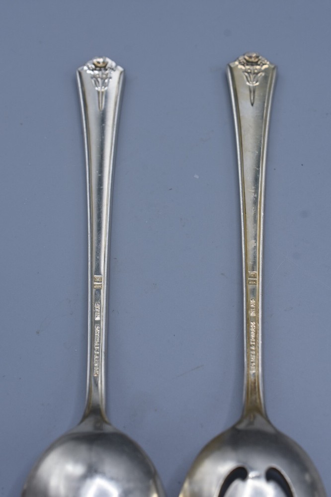 International IS SPRING GARDEN Solid & Pierced Serving Spoons Holmes & Edwards
