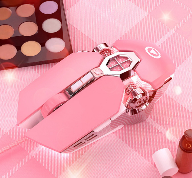 Pink mouse luminous wired cute mechanical E-sports mouse computer accessories
