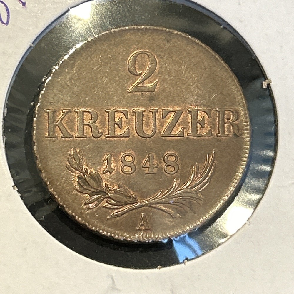 Austria 1848 A 2 Kreuzer Nice Red Brown Example !!!!