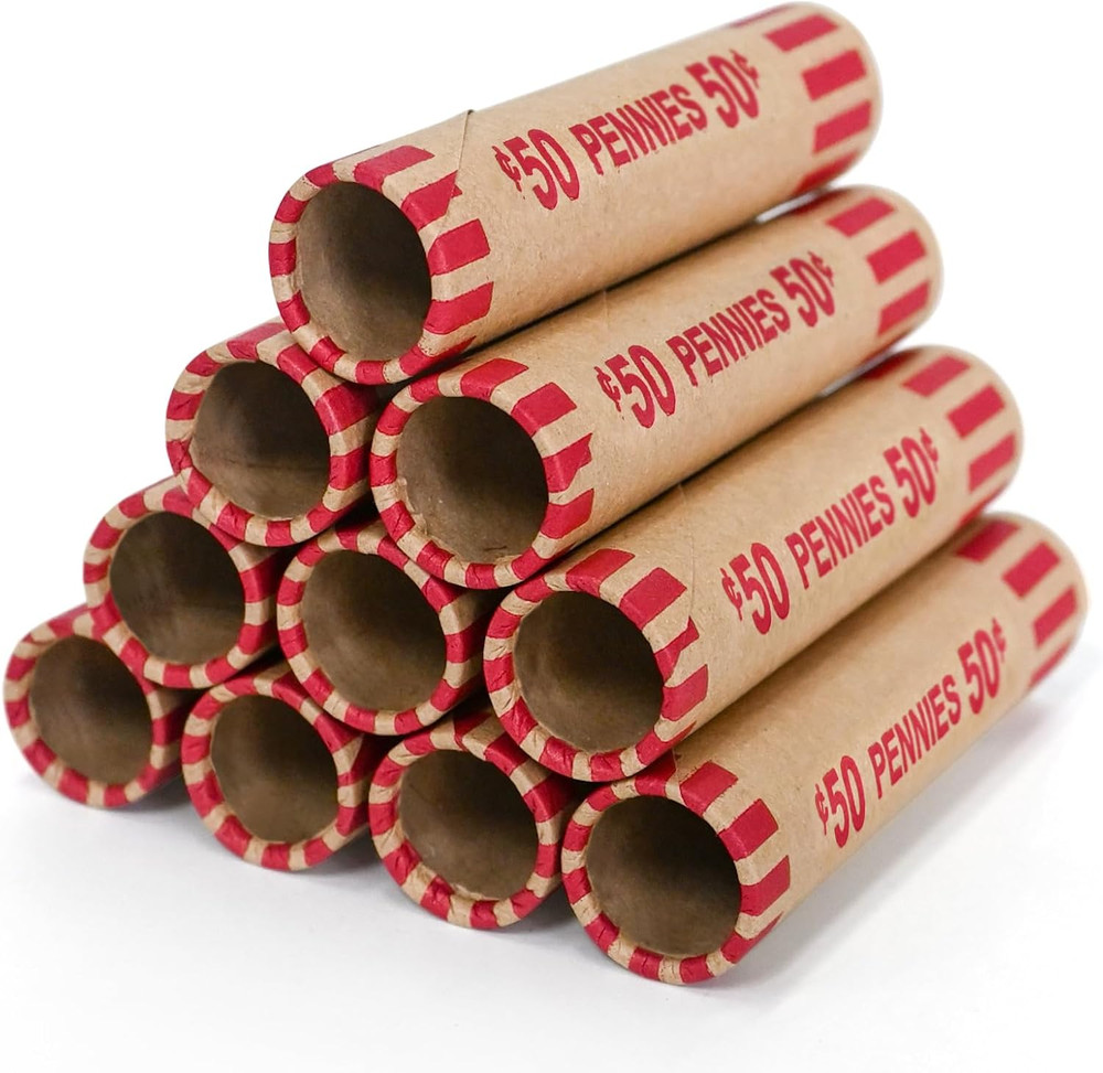 100 Preformed Penny Coin Wrappers Rolls