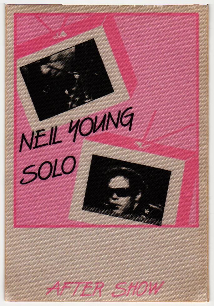 Vintage 1983 Neil Young Concert Backstage Pass After Show